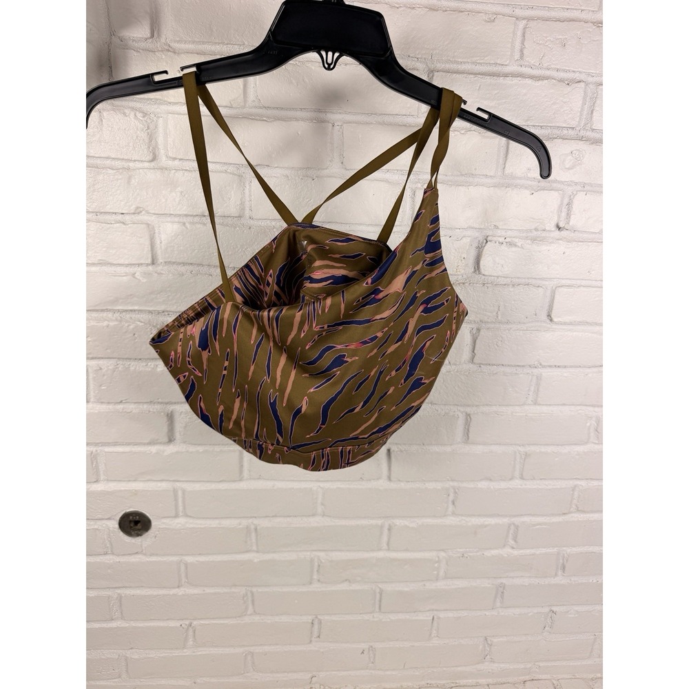 Animal Print JoyLab XL Olive Pink Strappy Sports Bra Criss Cross Activewear